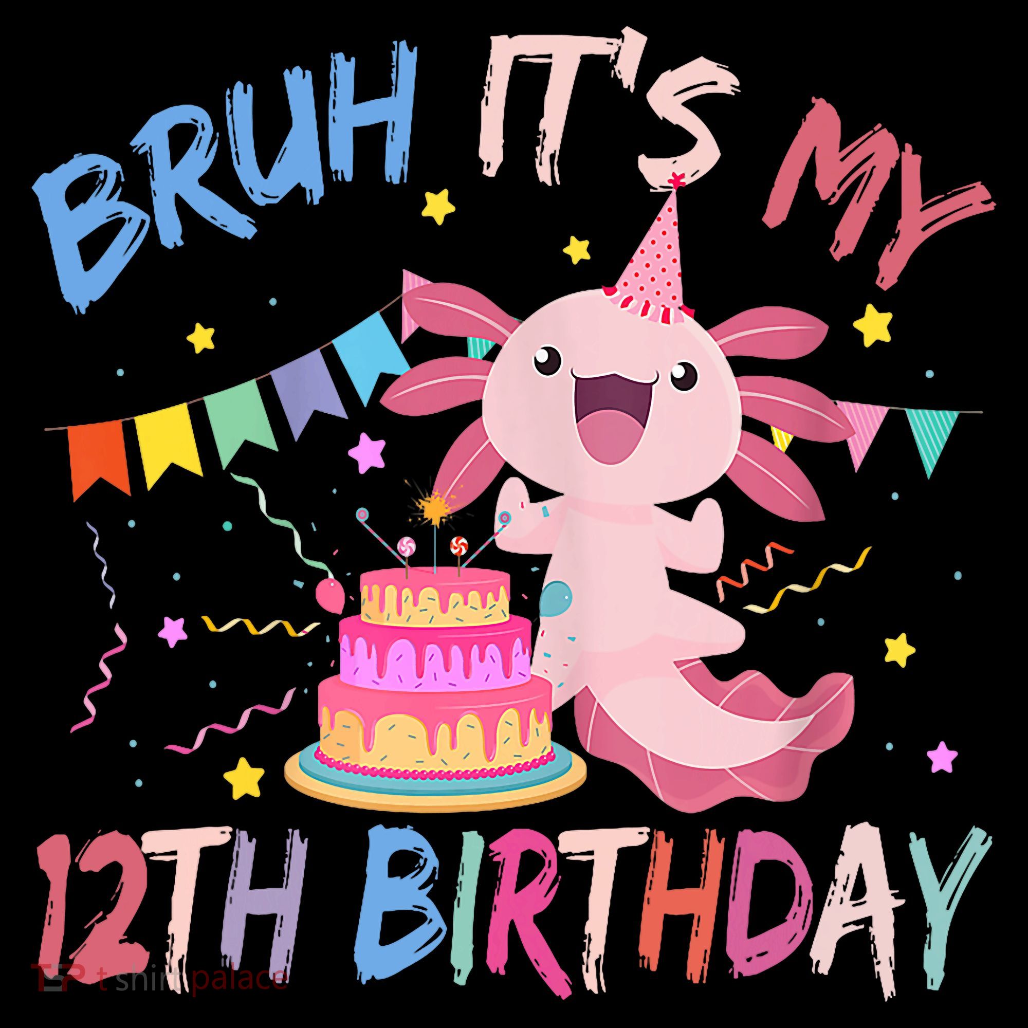 Bruh It's My 12th Birthday Axolotl 12 Year Old Hoodie