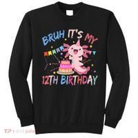 Bruh It's My 12th Birthday Axolotl 12 Year Old Sweatshirt thumb 0