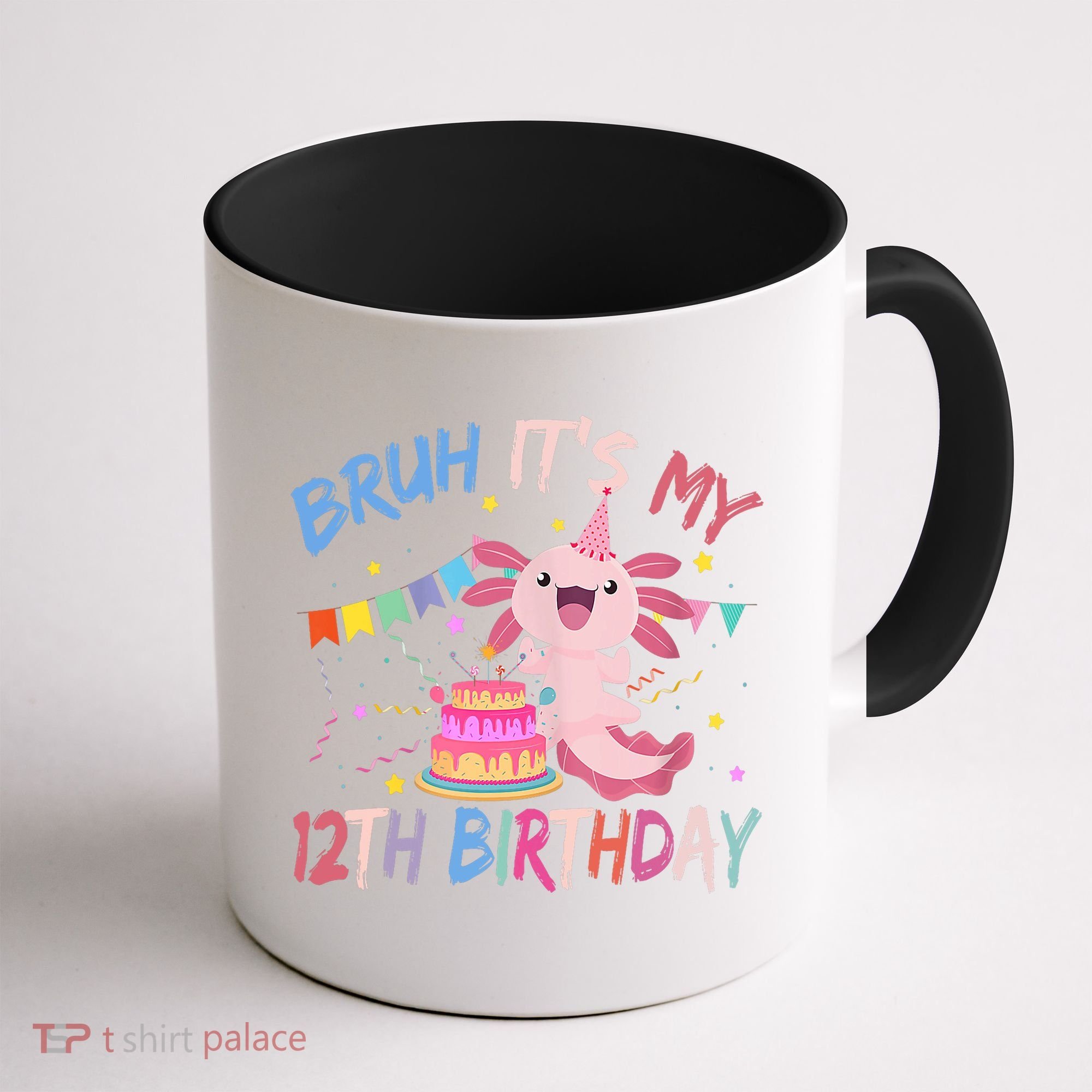 Bruh It's My 12th Birthday Axolotl 12 Year Old Coffee Mug