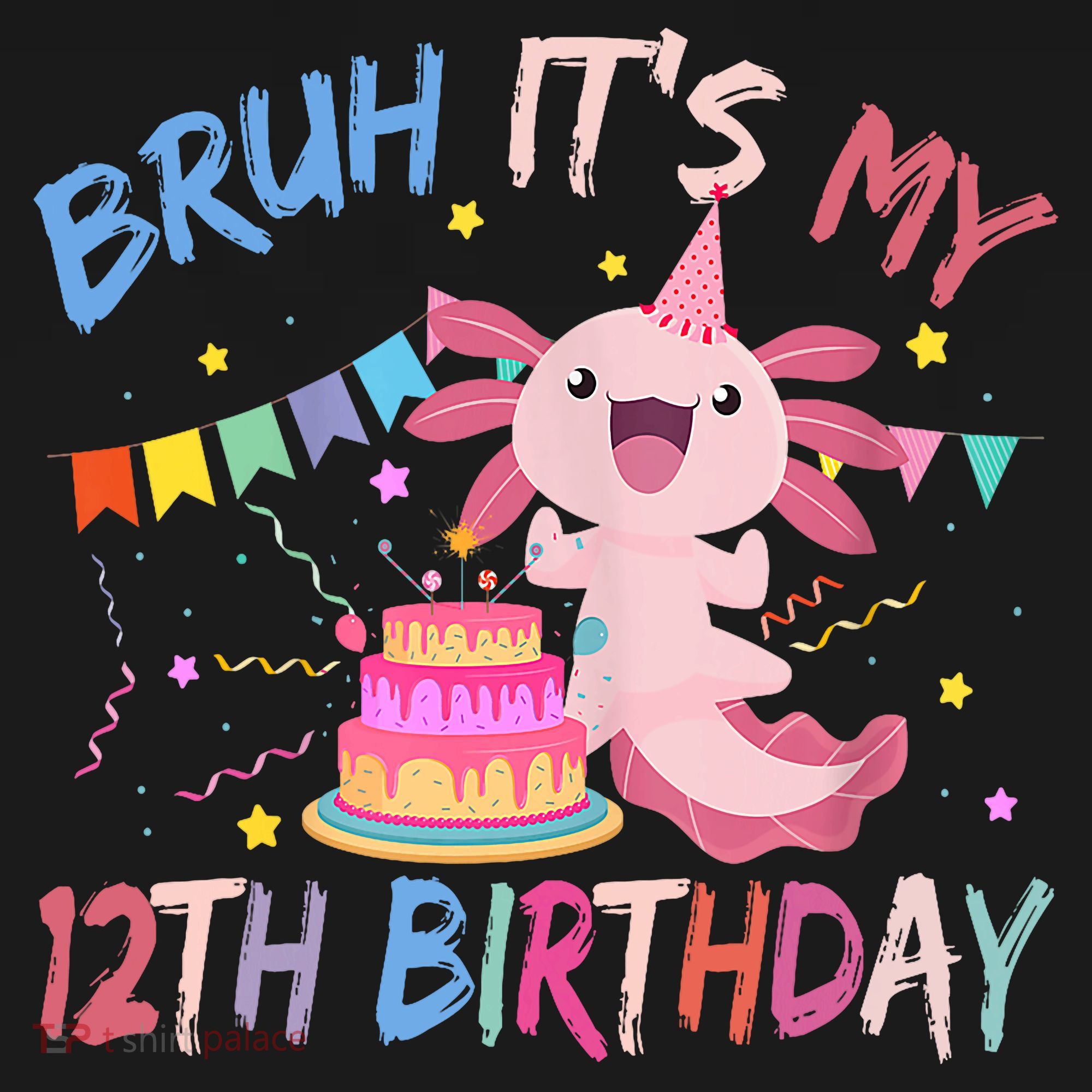 Bruh It's My 12th Birthday Axolotl 12 Year Old Women's Hoodie
