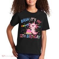 Bruh It's My 12th Birthday Axolotl 12 Year Old Kids T-Shirt thumb 2