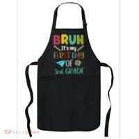 Bruh ItS My First Day Of Third Grade Funny Back To School Apron thumb 0
