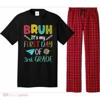Bruh ItS My First Day Of Third Grade Funny Back To School Pajama Set thumb 0