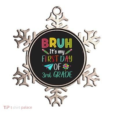 Bruh ItS My First Day Of Third Grade Funny Back To School Ornament