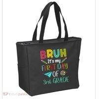 Bruh ItS My First Day Of Third Grade Funny Back To School Tote Bag thumb 2
