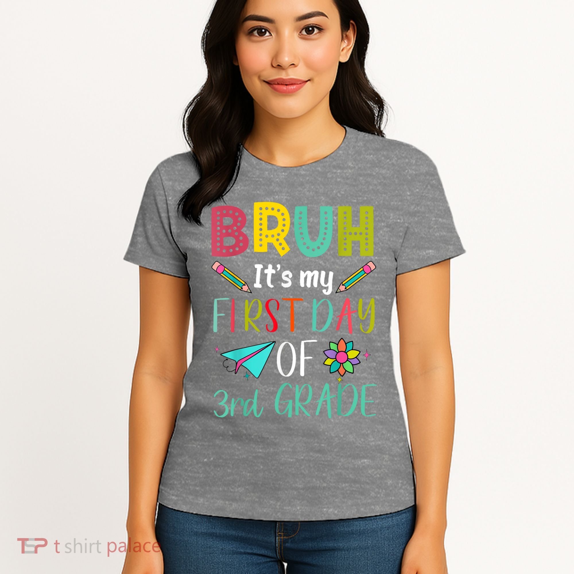 Bruh ItS My First Day Of Third Grade Funny Back To School Women's T-Shirt