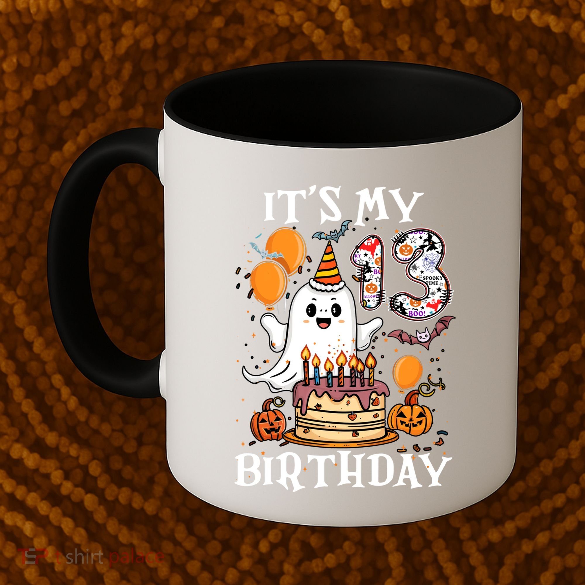 Boo ItS My 13th Birthday Halloween Ghost 13 Years Old Bday Gift Coffee Mug