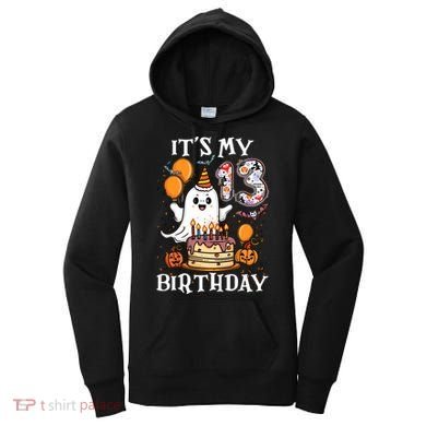 Boo ItS My 13th Birthday Halloween Ghost 13 Years Old Bday Gift Women's Hoodie