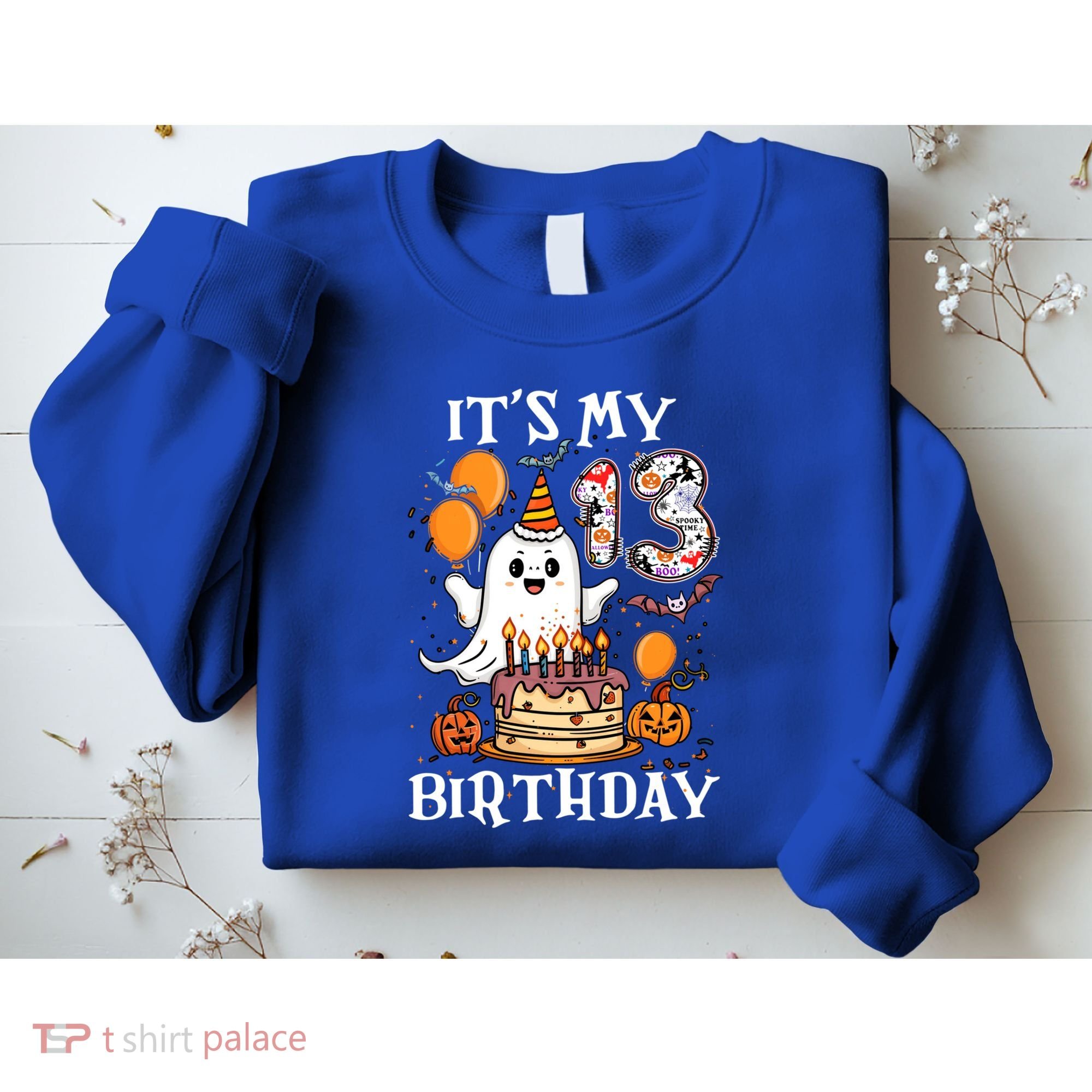 Boo ItS My 13th Birthday Halloween Ghost 13 Years Old Bday Gift Sweatshirt