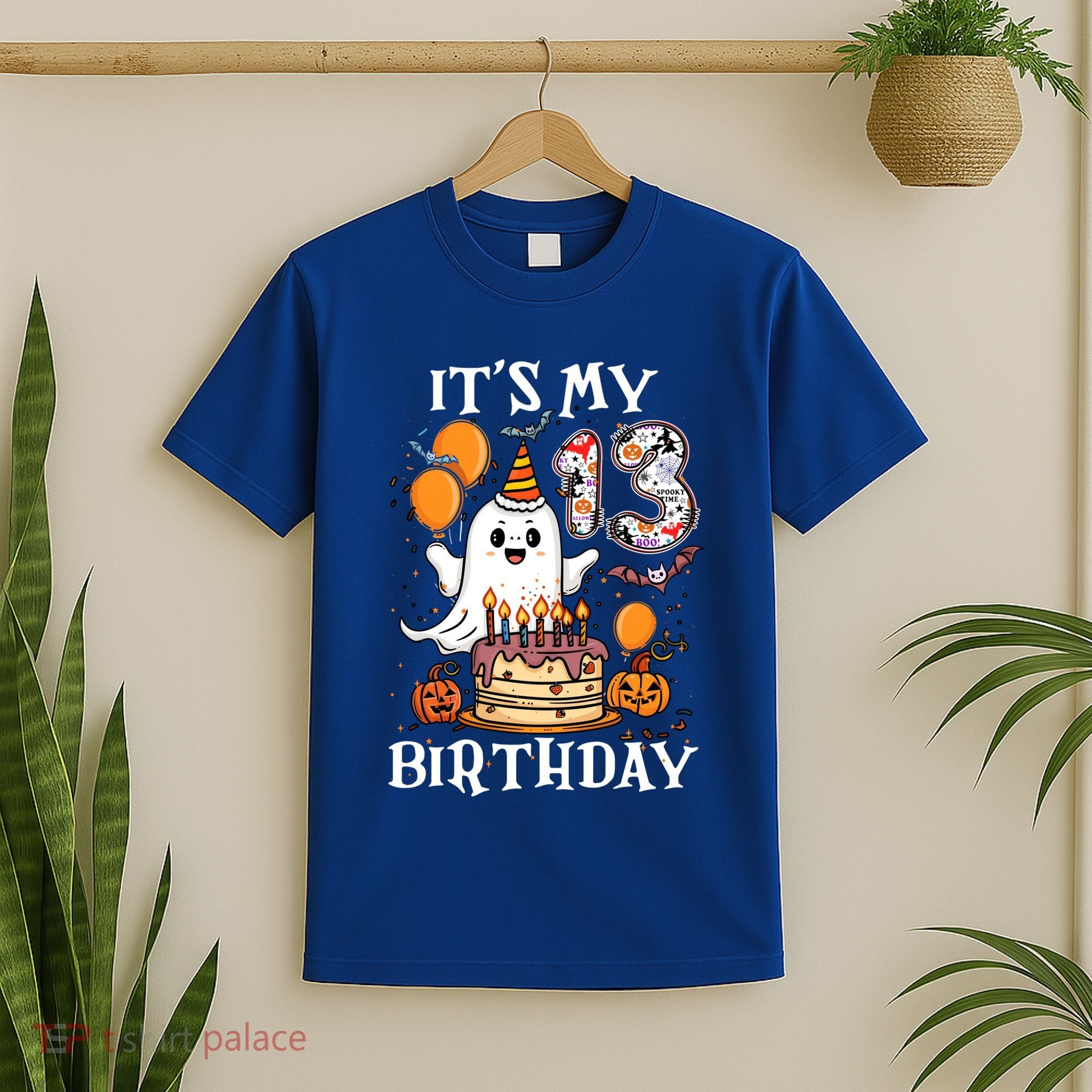 Boo ItS My 13th Birthday Halloween Ghost 13 Years Old Bday Gift T-Shirt