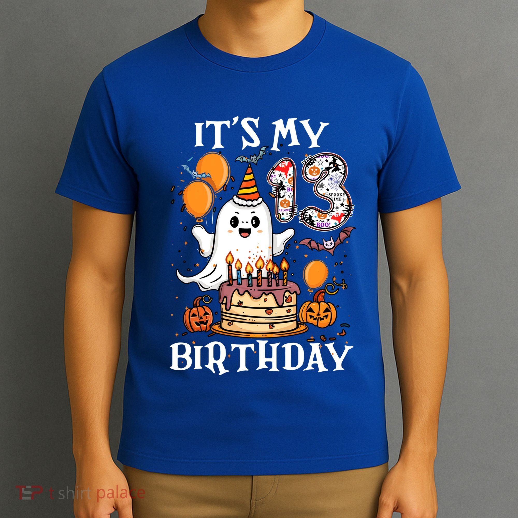 Boo ItS My 13th Birthday Halloween Ghost 13 Years Old Bday Gift T-Shirt