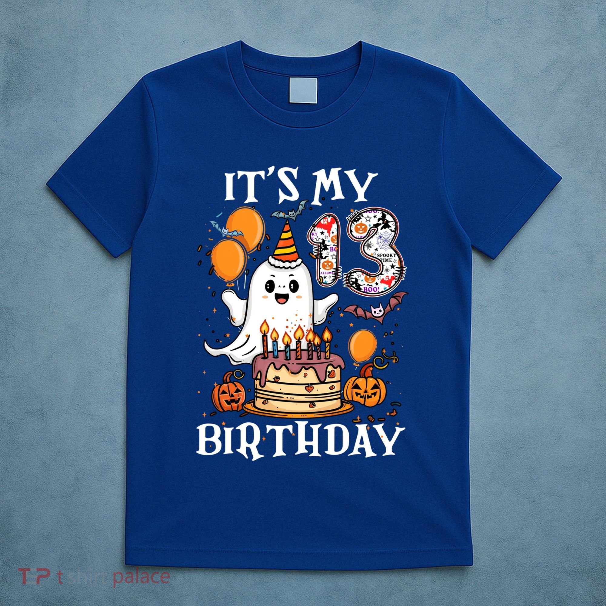 Boo ItS My 13th Birthday Halloween Ghost 13 Years Old Bday Gift T-Shirt