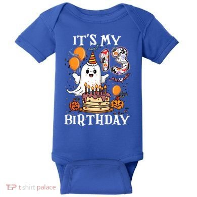 Boo ItS My 13th Birthday Halloween Ghost 13 Years Old Bday Gift Baby Bodysuit