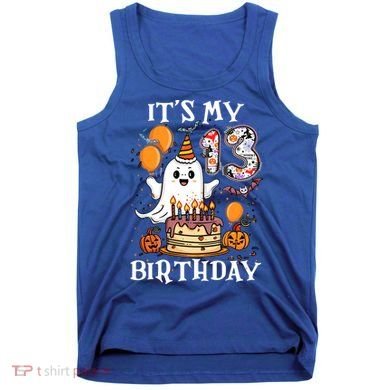Boo ItS My 13th Birthday Halloween Ghost 13 Years Old Bday Gift Tank Top