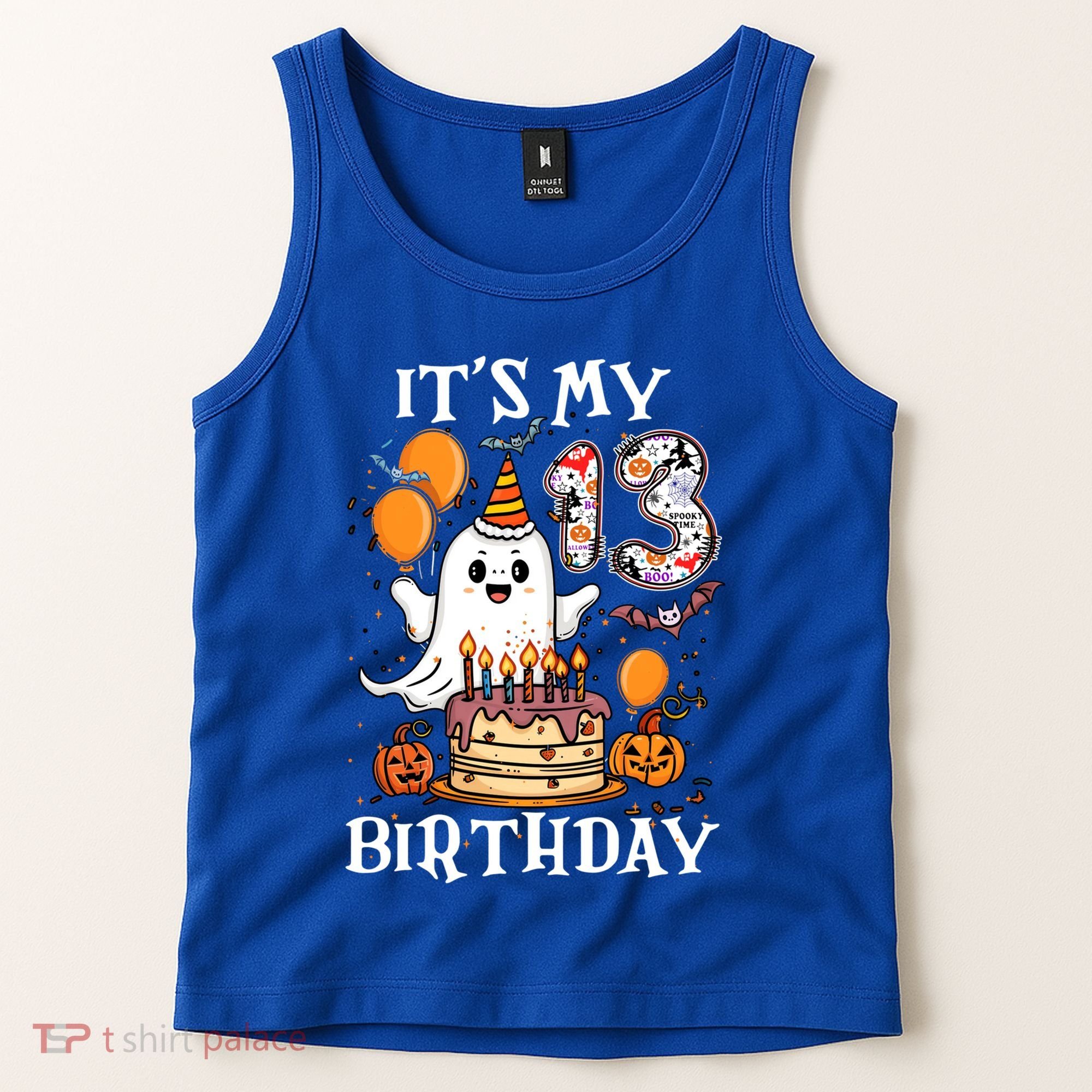 Boo ItS My 13th Birthday Halloween Ghost 13 Years Old Bday Gift Tank Top