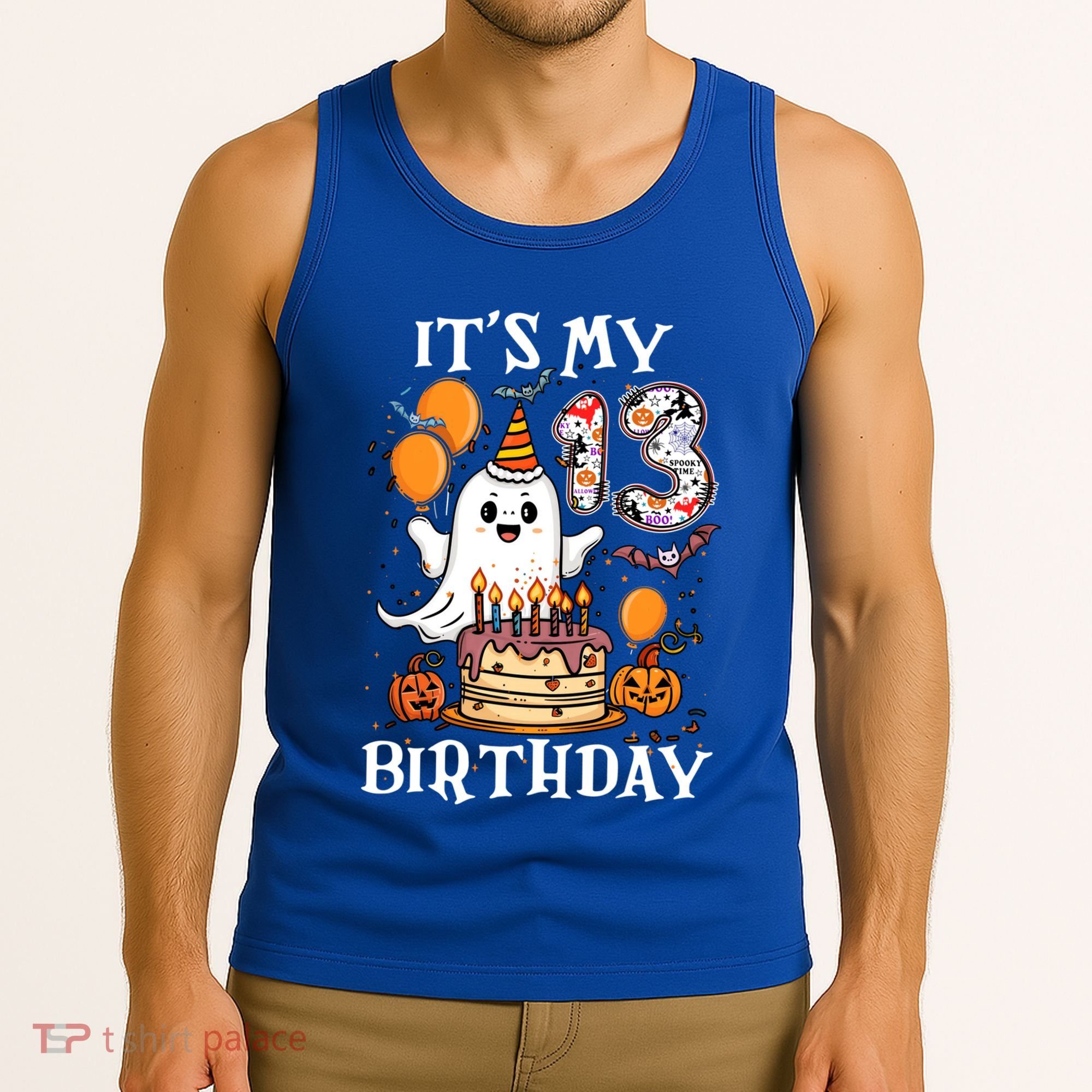 Boo ItS My 13th Birthday Halloween Ghost 13 Years Old Bday Gift Tank Top