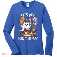 Boo ItS My 13th Birthday Halloween Ghost 13 Years Old Bday Gift Women's Long Sleeve Shirt thumb 0