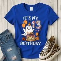 Boo ItS My 13th Birthday Halloween Ghost 13 Years Old Bday Gift Women's T-Shirt thumb 3