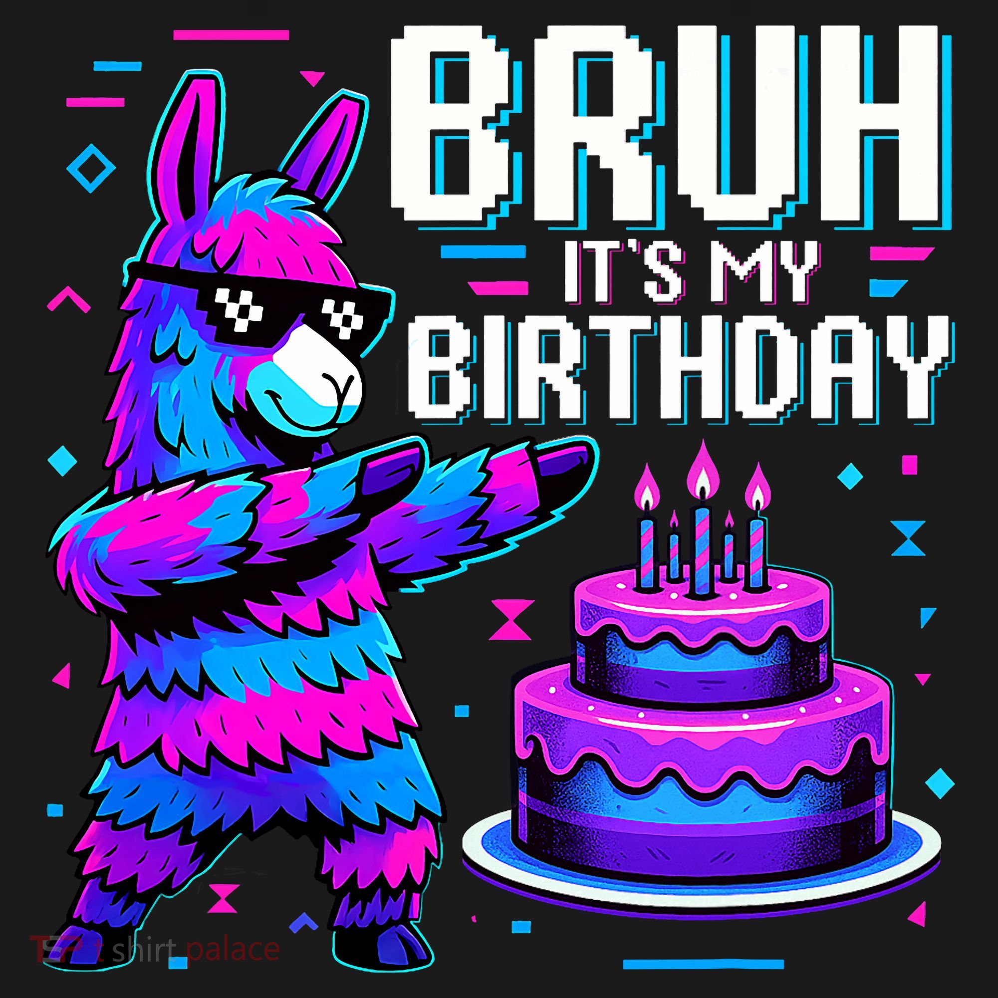 Bruh Its My Birthday Llama Pinata Boy Girl Family Party Bday Hoodie