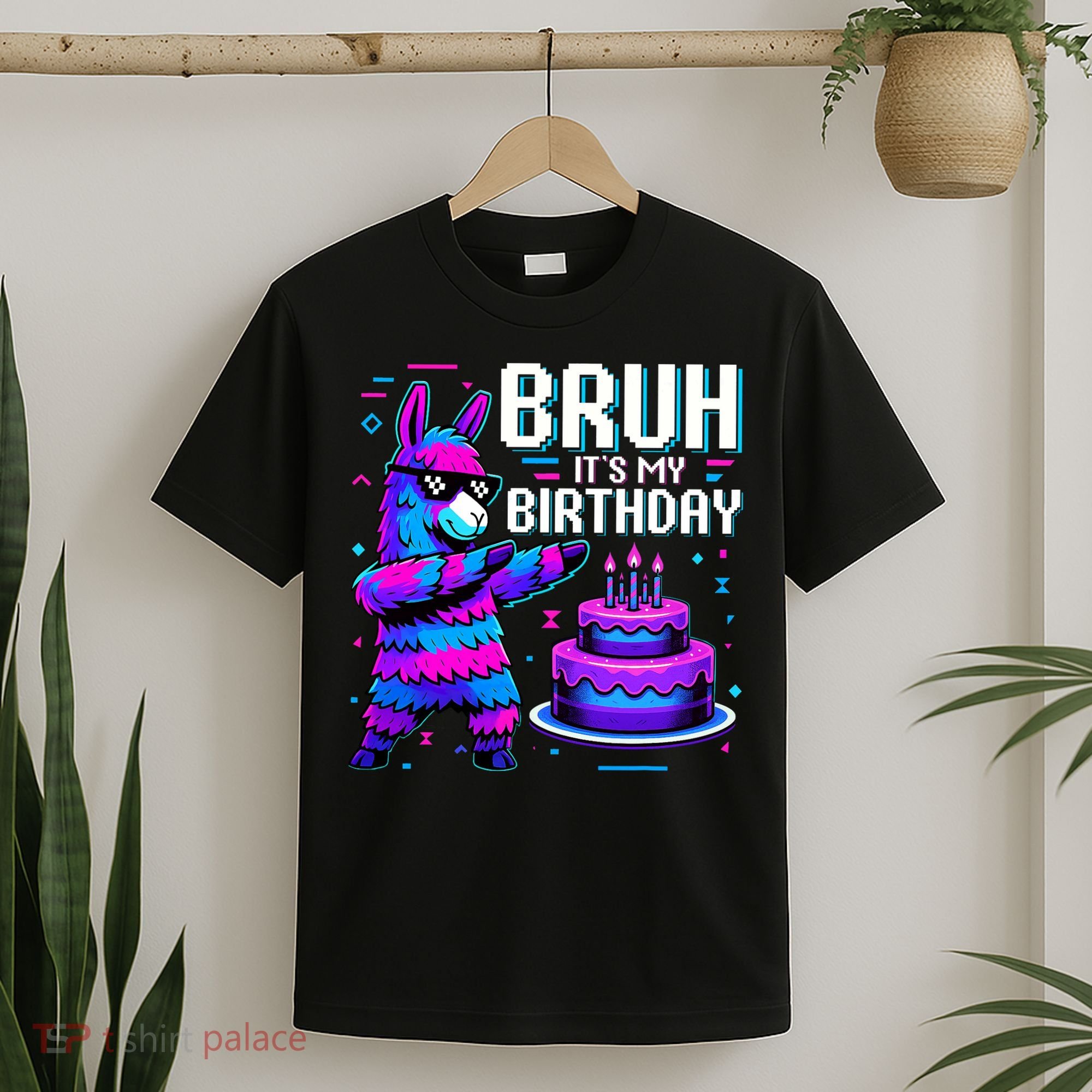 Bruh Its My Birthday Llama Pinata Boy Girl Family Party Bday T-Shirt