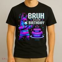 Bruh Its My Birthday Llama Pinata Boy Girl Family Party Bday T-Shirt thumb 3