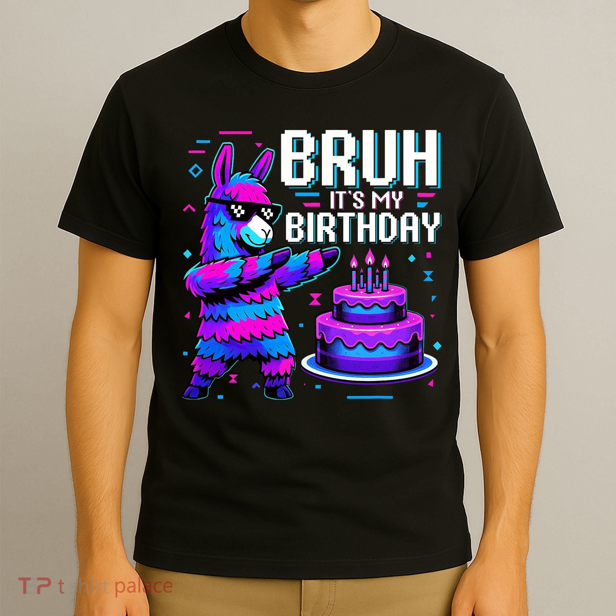 Bruh Its My Birthday Llama Pinata Boy Girl Family Party Bday T-Shirt