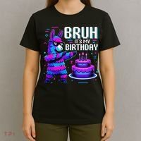 Bruh Its My Birthday Llama Pinata Boy Girl Family Party Bday T-Shirt thumb 4
