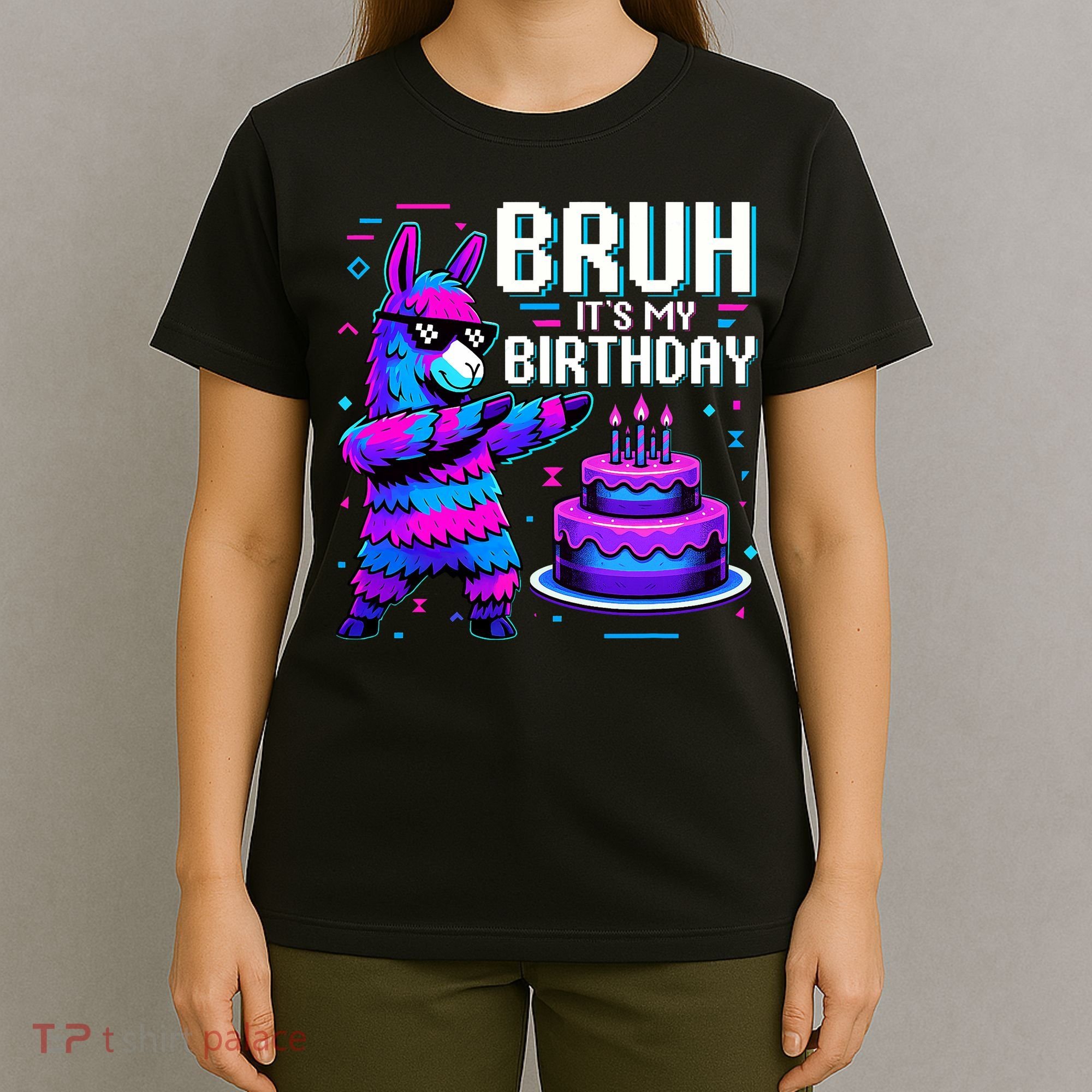 Bruh Its My Birthday Llama Pinata Boy Girl Family Party Bday T-Shirt