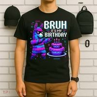 Bruh Its My Birthday Llama Pinata Boy Girl Family Party Bday T-Shirt thumb 6