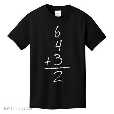 Baseball Inspired Math 6 4 3 2 Double Play Kids T-Shirt