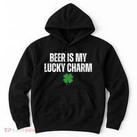 Beer Is My Lucky Charm Funny St Patricks Day Hoodie thumb 0