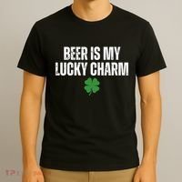 Beer Is My Lucky Charm Funny St Patricks Day T-Shirt thumb 3