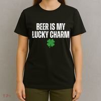 Beer Is My Lucky Charm Funny St Patricks Day T-Shirt thumb 4