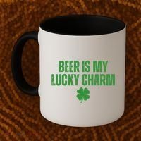 Beer Is My Lucky Charm Funny St Patricks Day Coffee Mug thumb 2