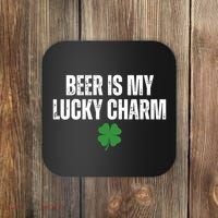 Beer Is My Lucky Charm Funny St Patricks Day Coaster thumb 0