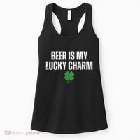 Beer Is My Lucky Charm Funny St Patricks Day Women's Tank Top thumb 0