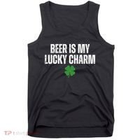 Beer Is My Lucky Charm Funny St Patricks Day Tank Top thumb 0