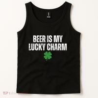 Beer Is My Lucky Charm Funny St Patricks Day Tank Top thumb 2