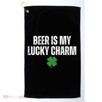 Beer Is My Lucky Charm Funny St Patricks Day Golf Towel thumb 0