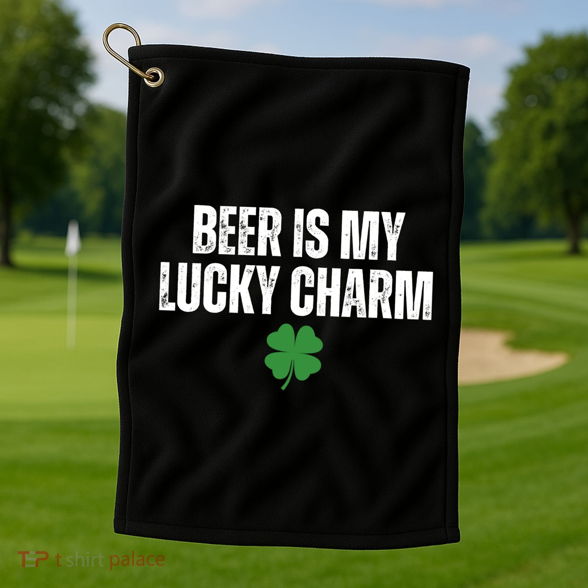 Beer Is My Lucky Charm Funny St Patricks Day Golf Towel
