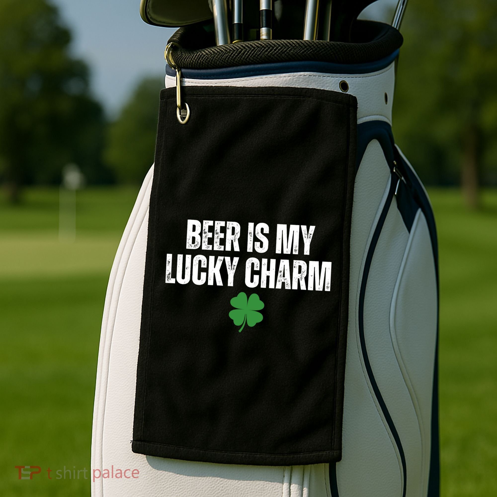 Beer Is My Lucky Charm Funny St Patricks Day Golf Towel