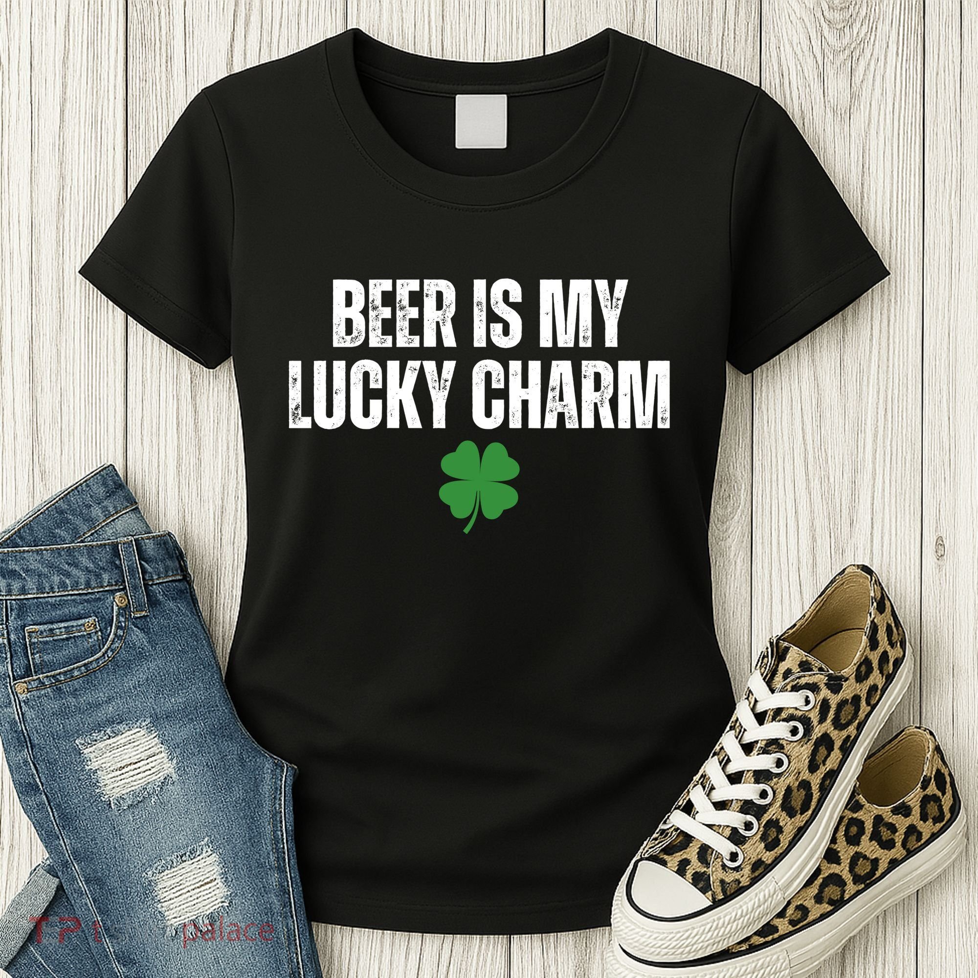 Beer Is My Lucky Charm Funny St Patricks Day Women's T-Shirt