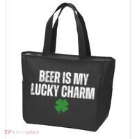 Beer Is My Lucky Charm Funny St Patricks Day Tote Bag thumb 3