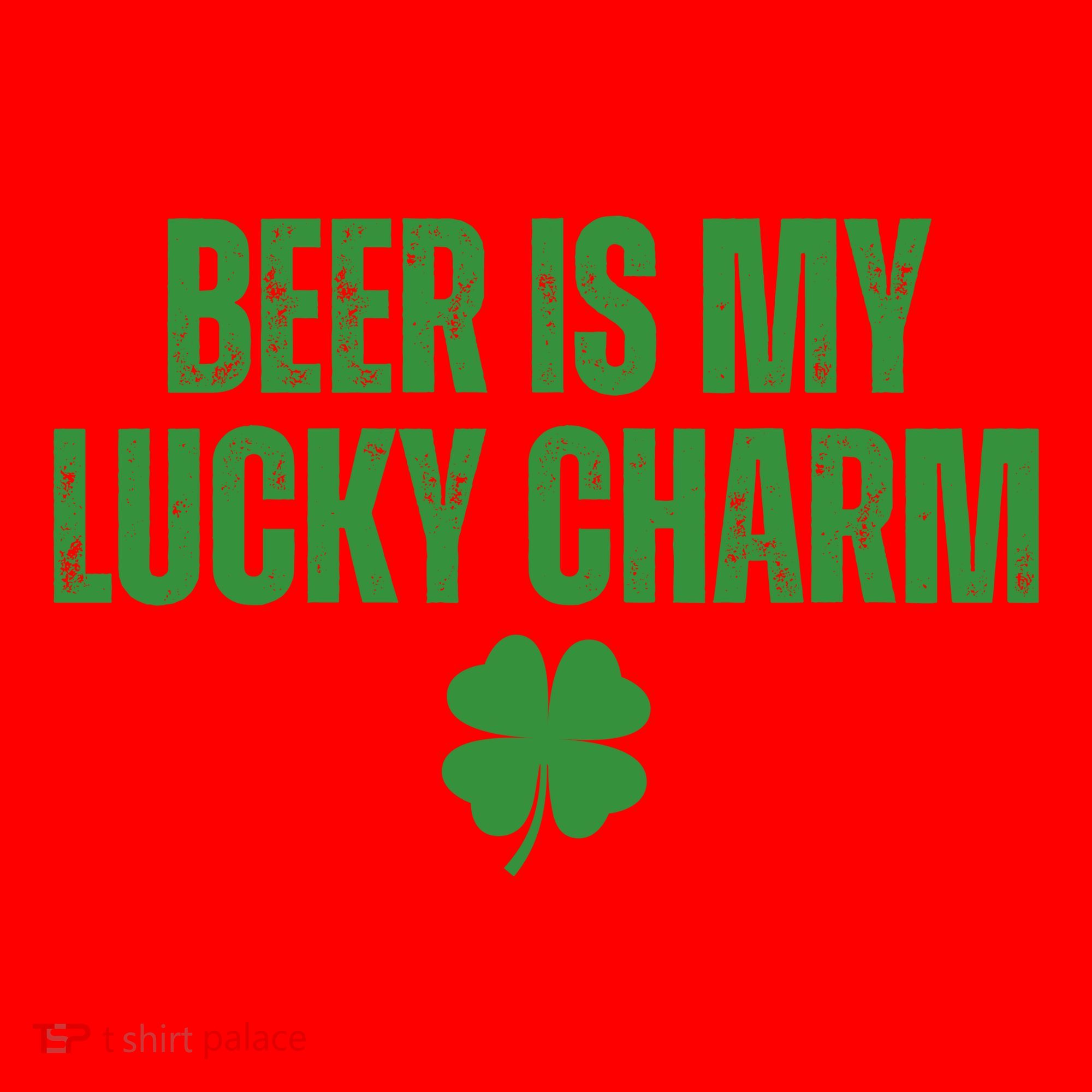 Beer Is My Lucky Charm Funny St Patricks Day Santa Hat