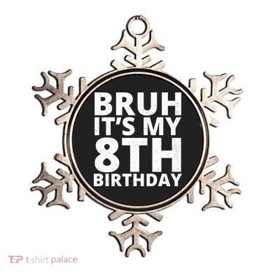 Bruh ItS My 8th Birthday Vintage Party Ornament