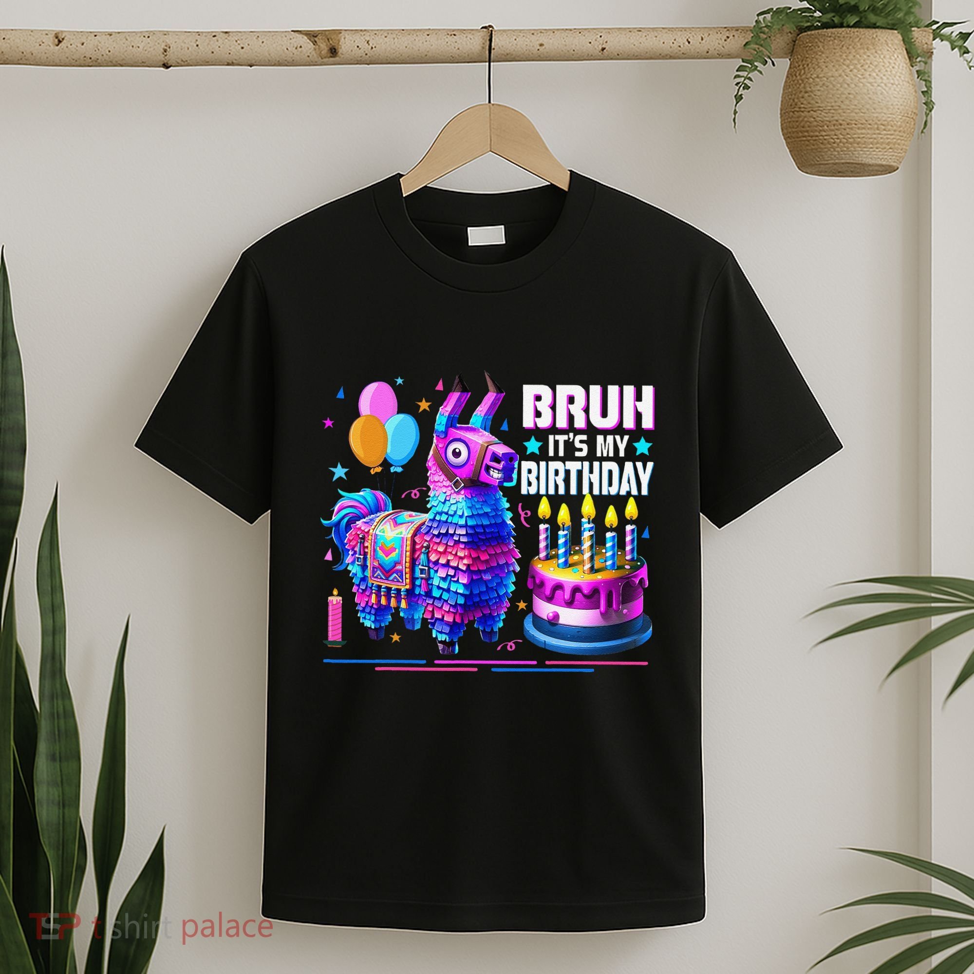 Bruh Its My Birthday Llama Pinata Boy Girl Family Party Bday Gift T-Shirt