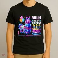 Bruh Its My Birthday Llama Pinata Boy Girl Family Party Bday Gift T-Shirt thumb 3