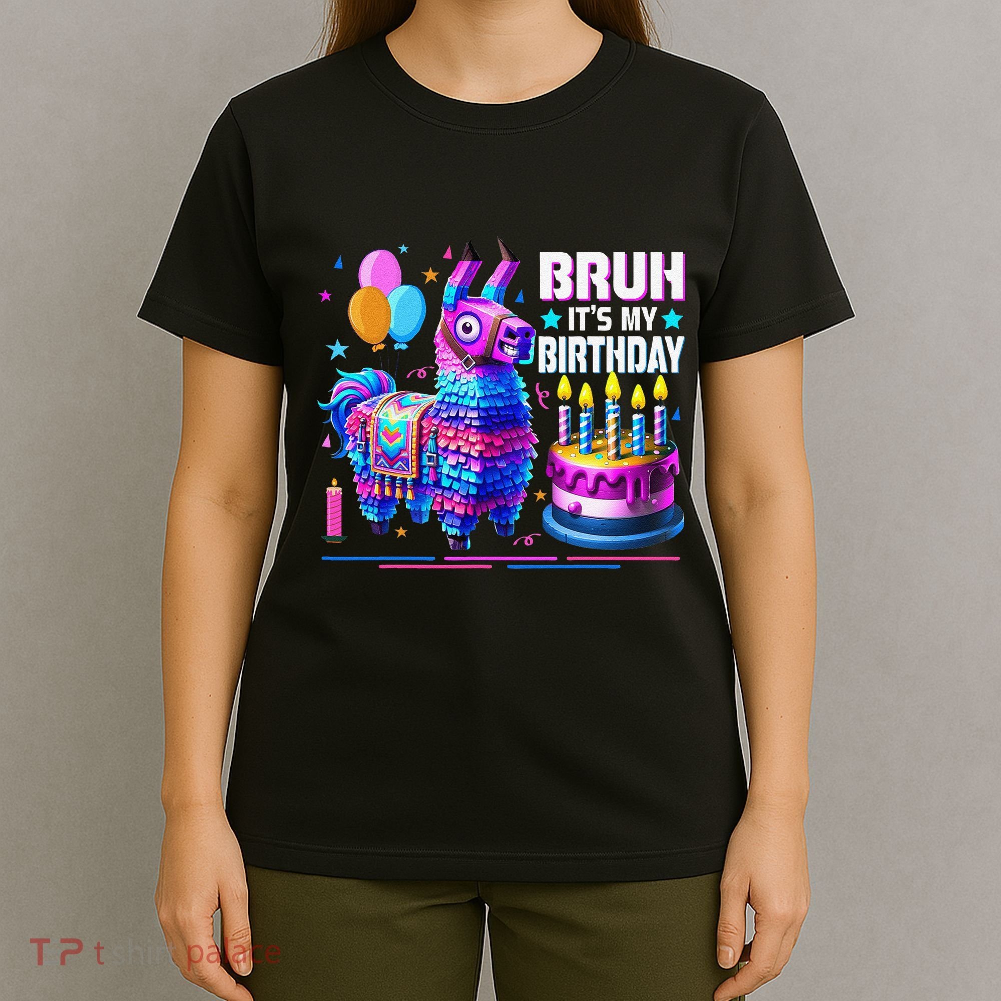 Bruh Its My Birthday Llama Pinata Boy Girl Family Party Bday Gift T-Shirt