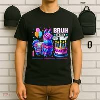 Bruh Its My Birthday Llama Pinata Boy Girl Family Party Bday Gift T-Shirt thumb 6