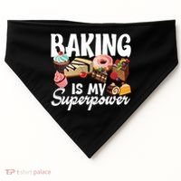Baking Is My Superpower Clothing Teens Cool Gift USA-Made Doggie Bandana thumb 0